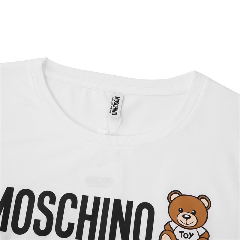 【直营】moschino 莫斯奇诺 20年新品小熊logo印花舒适短袖t