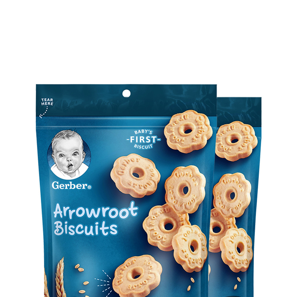 嘉宝幼儿辅食葛粉曲奇饼干155g/袋*2
