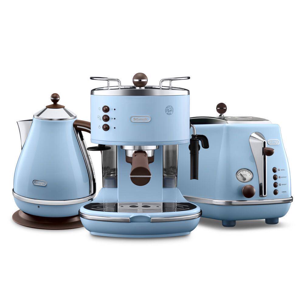 直营delonghi德龙eco310半自动咖啡机电水壶多士炉三件件套咖啡机