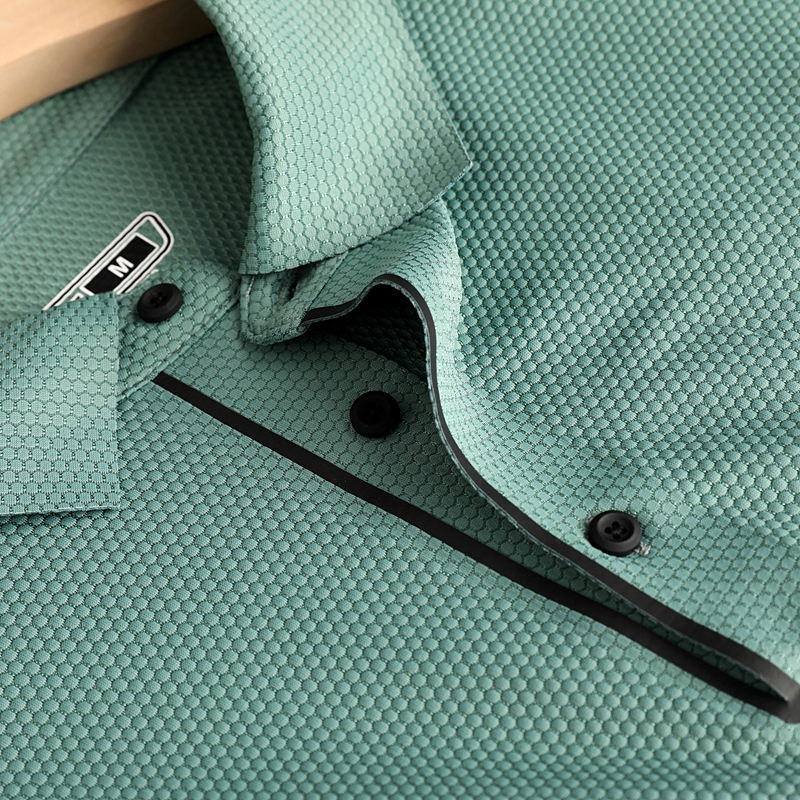 鸟家品质！细腻菠萝纹防勾丝高弹力压胶速干T恤短袖翻领POLO衫男