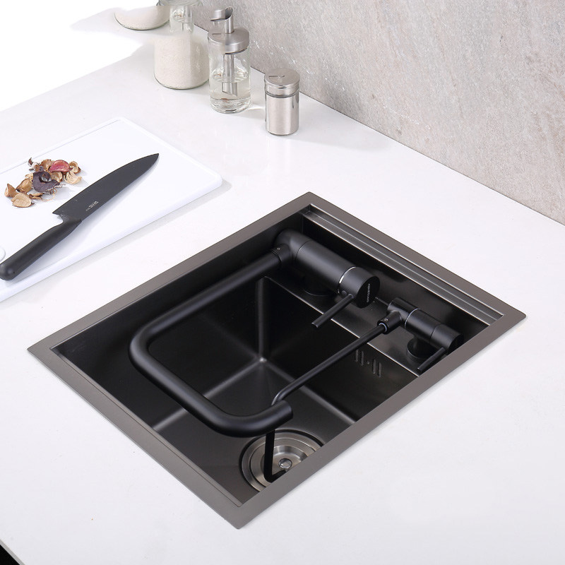 九思睿达正品不锈钢盖板隐藏水槽折叠式龙头吧台水槽套餐