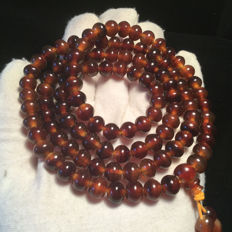 山龟佛珠珠子红色108颗龟壳男女女款修行念珠手串