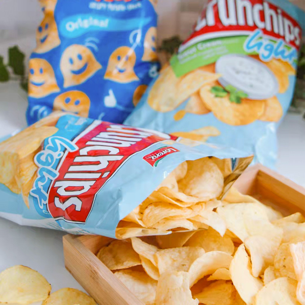 德国进口劳仑兹原切大薯片海盐味原味迷迭香多口膨化食品