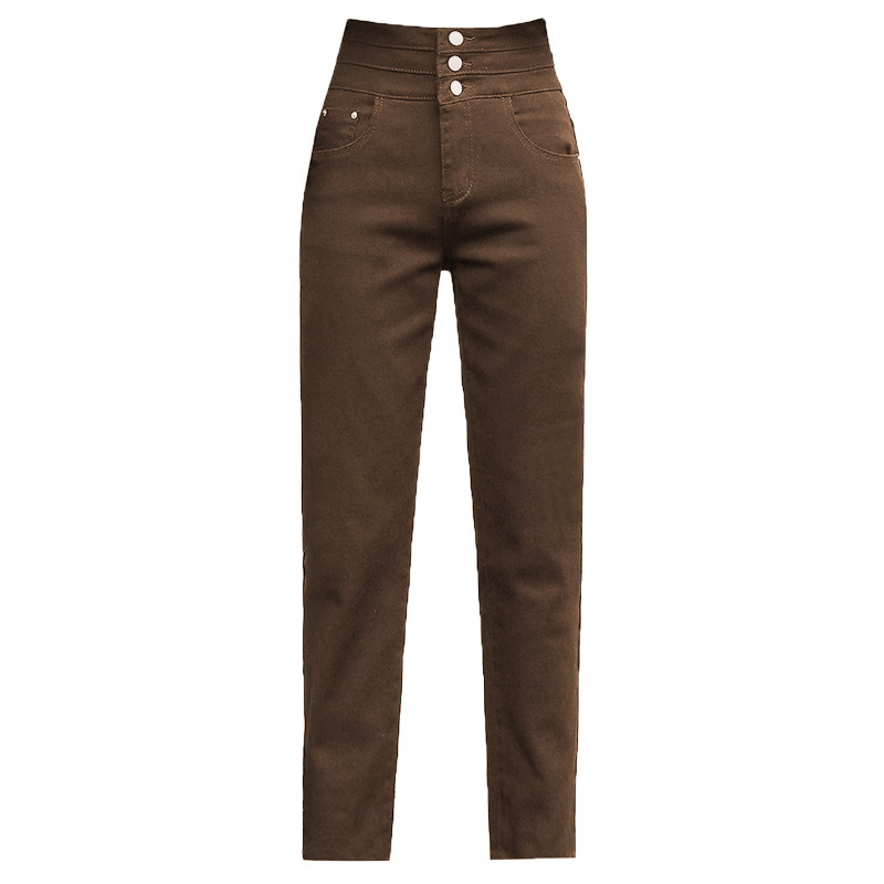 咖啡色裤子子女春秋显瘦百搭薄款女裤2021新款休闲裤