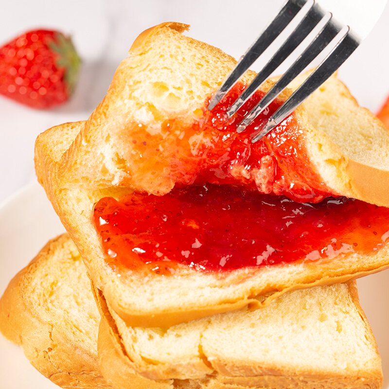 菲尔仕草莓果泥吐司520g整箱夹心糕点早餐办公室休闲零食面包