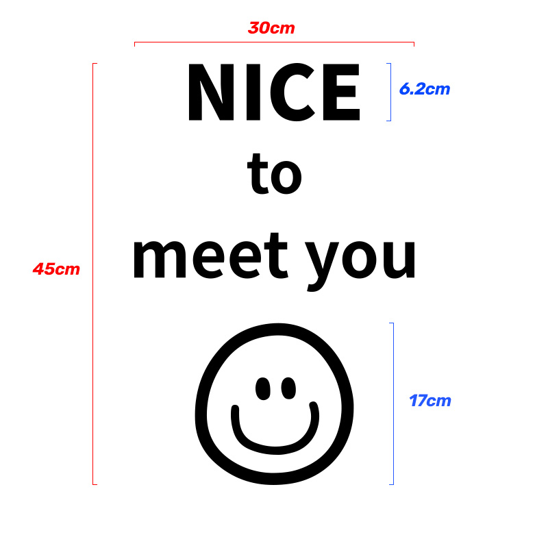 笑脸nicetomeetyou墙贴简约玻璃橱窗贴纸墙贴