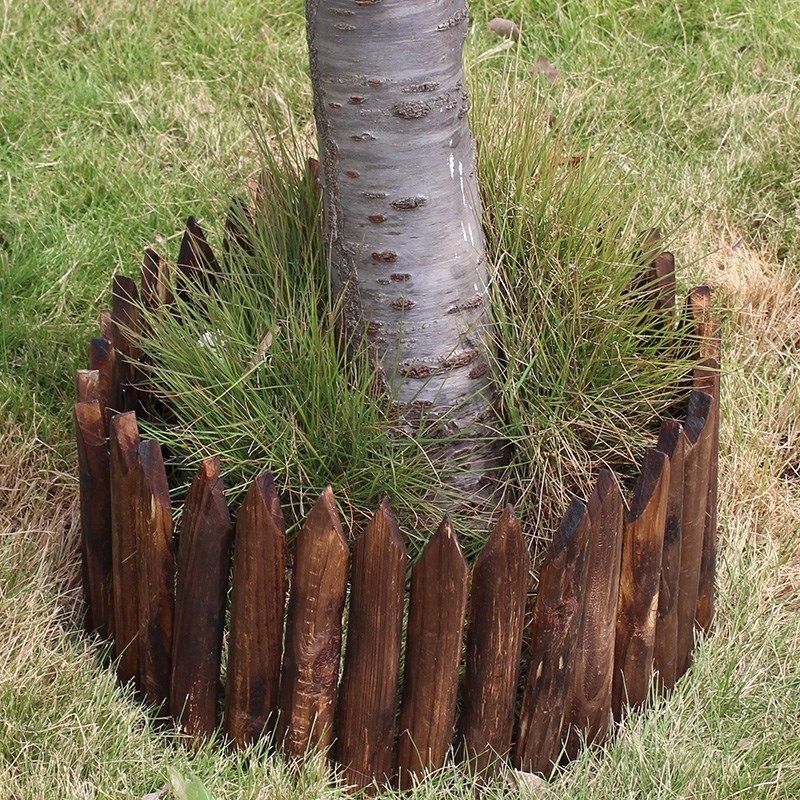 实木围挡圆木围篱树木原木围墙木桩木制树墩大型篱笆