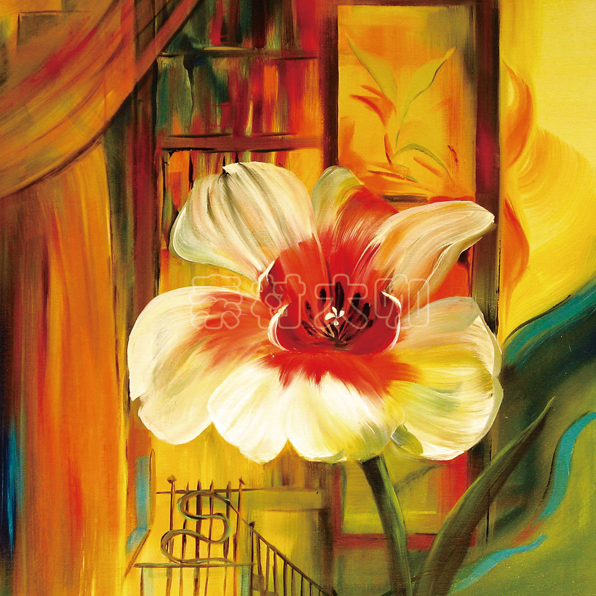 素材大咖装饰装饰画画画花卉油画画心无框画设计设计素材