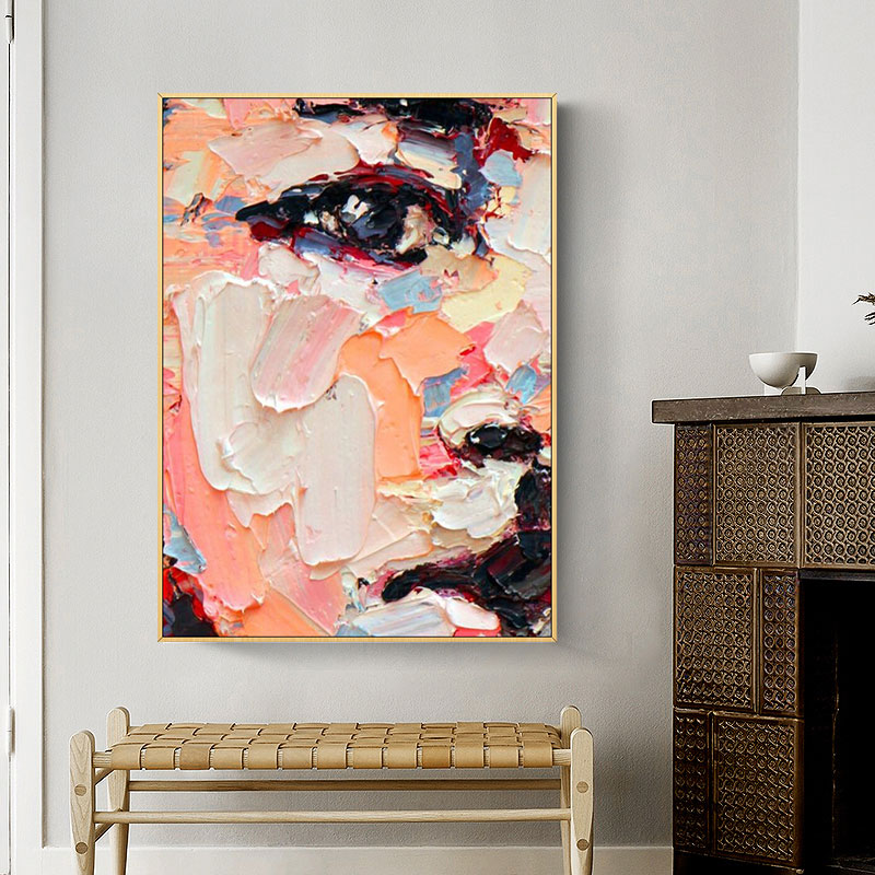 抽象手绘油画现代简约艺术艺术人人脸沉鱼落雁画美美式油画