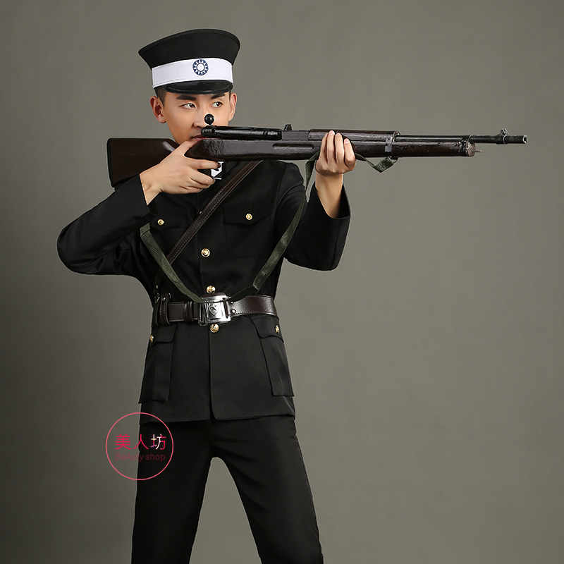 巡捕服装军衣皇协鬼子捕房汉奸出租伪军保安民族服装