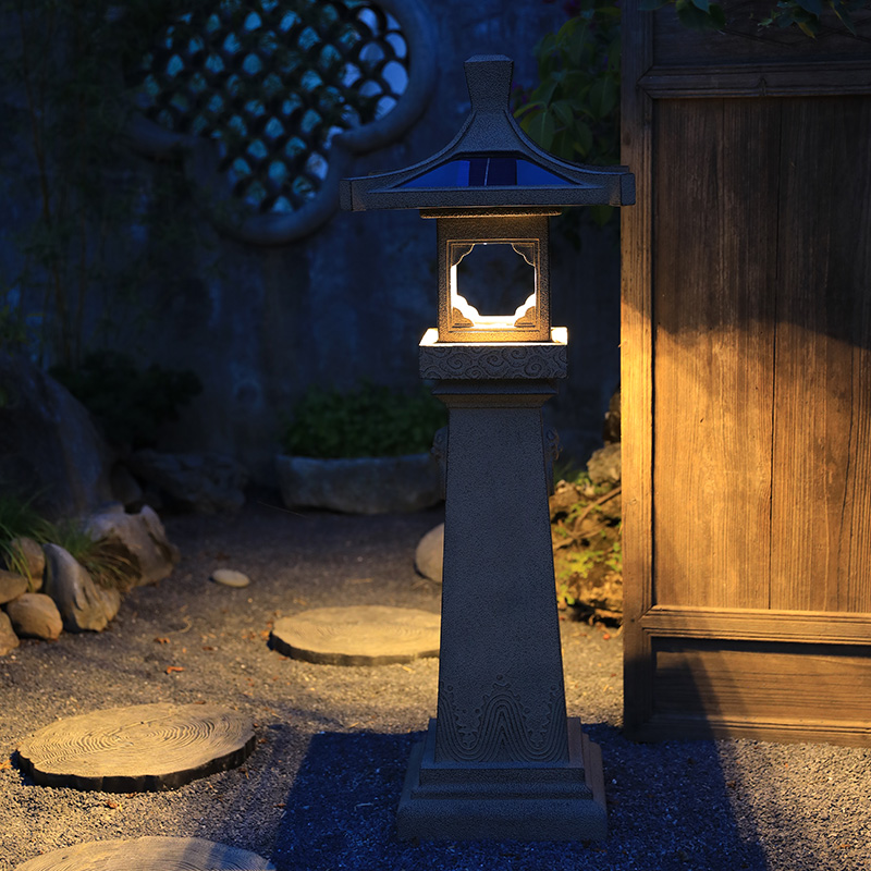 中式太阳能庭院灯户外防水草坪灯花园别墅装饰布置家用仿古景观灯