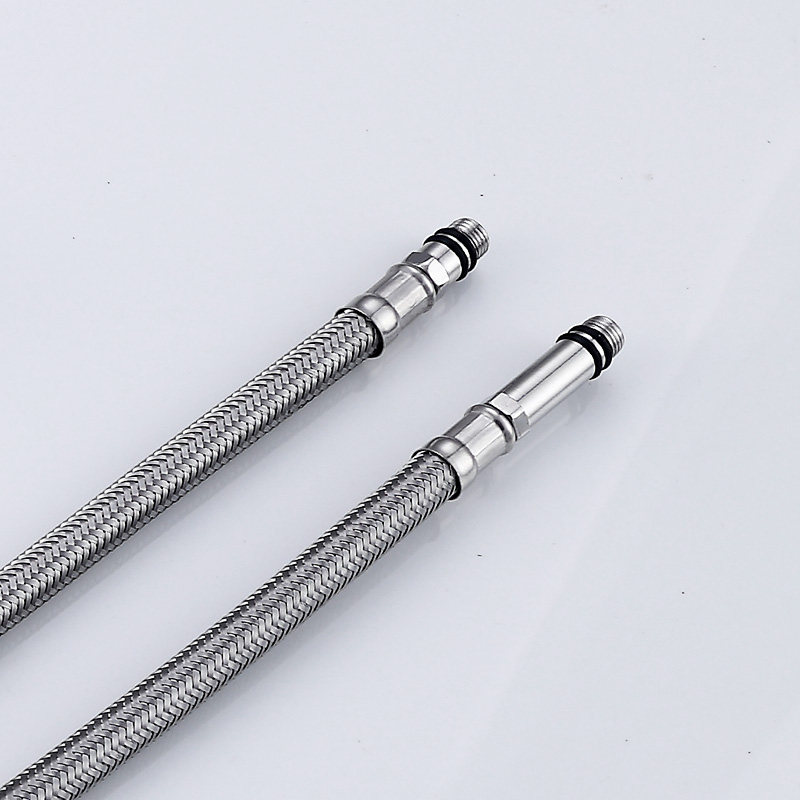 水龙头进水软管防爆冷热连接管水管不锈钢编织尖头进水软管