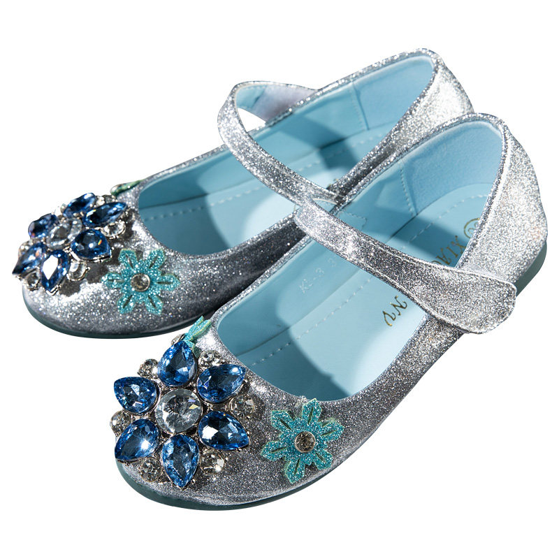 爱莎公主女童冰雪奇缘艾莎鞋子春夏软底儿童皮鞋