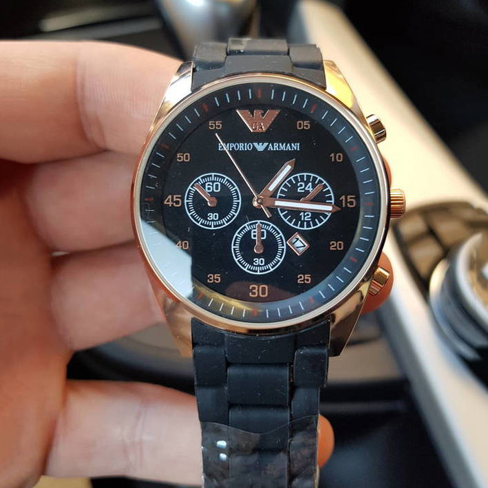armani阿玛尼正品运动多功能手表男时尚潮流黑色休闲石英表ar5905