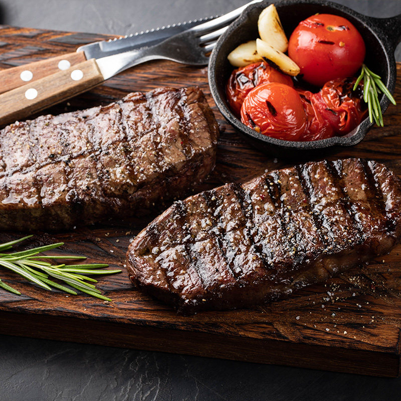 精道美国进口prime级非腌制西冷原切牛排板腱谷饲牡蛎厚切牛扒