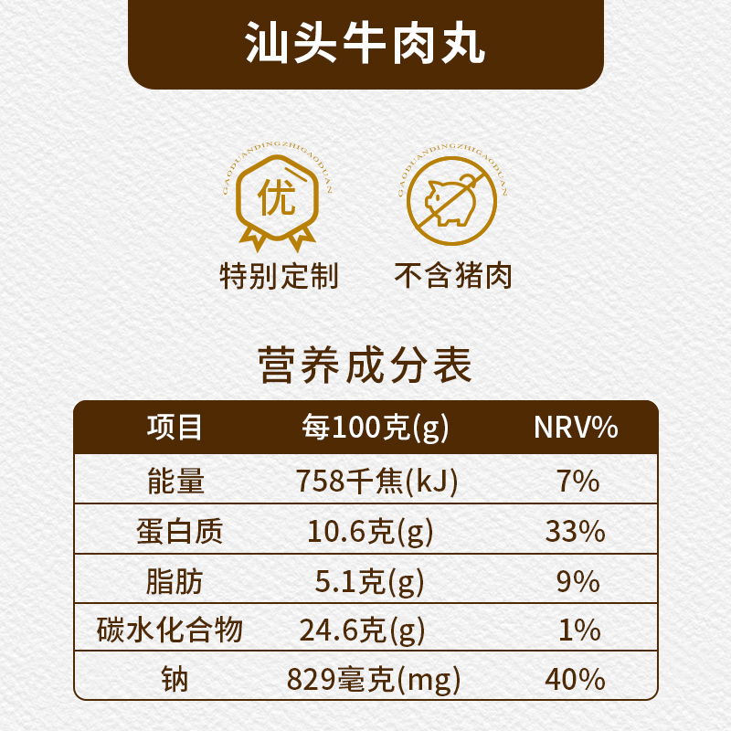 肉丸子配料表图片