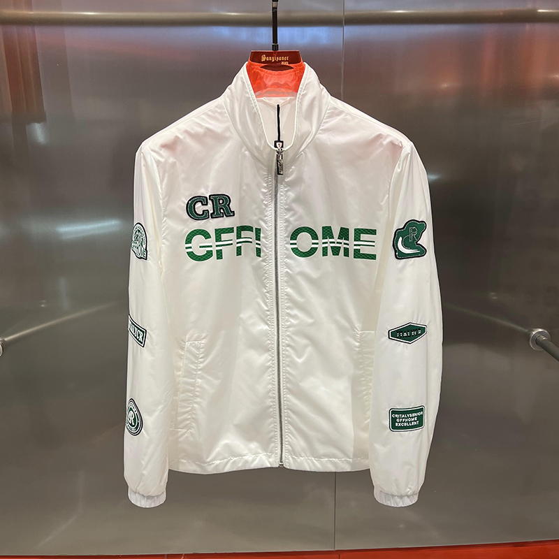 2022早春季新款立领夹克男士欧货多贴标刺绣印花休闲百搭青年外套