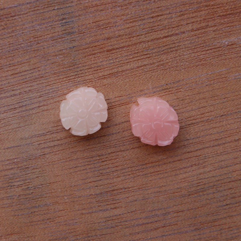 贝壳粉色diy耳饰项链手链圆饼通孔粉压侧边其他diy饰品配件