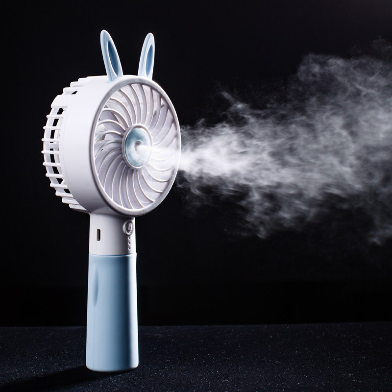 兔耳朵迷你手持小型风扇便携式usb充电学生喷雾迷你风扇