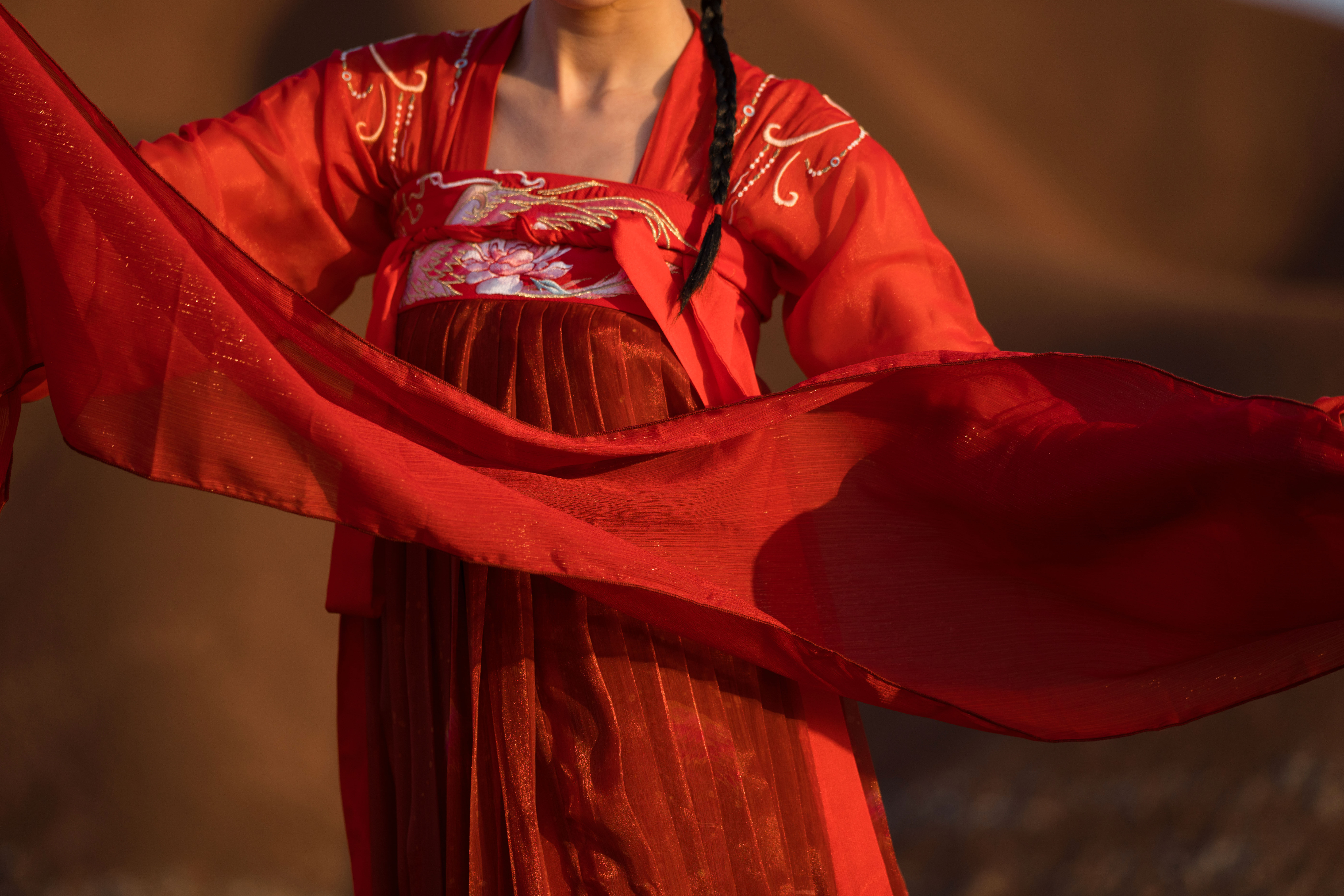 【亮丝雪纺】汉服披帛女单件龙母夏季飘带唐风披巾纱巾配饰幻色