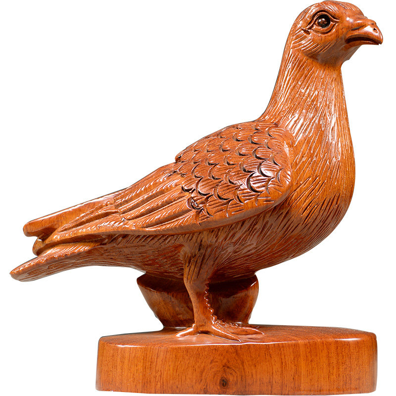 花梨木雕鸽子摆件客厅玄关实木装饰品红木家居木雕