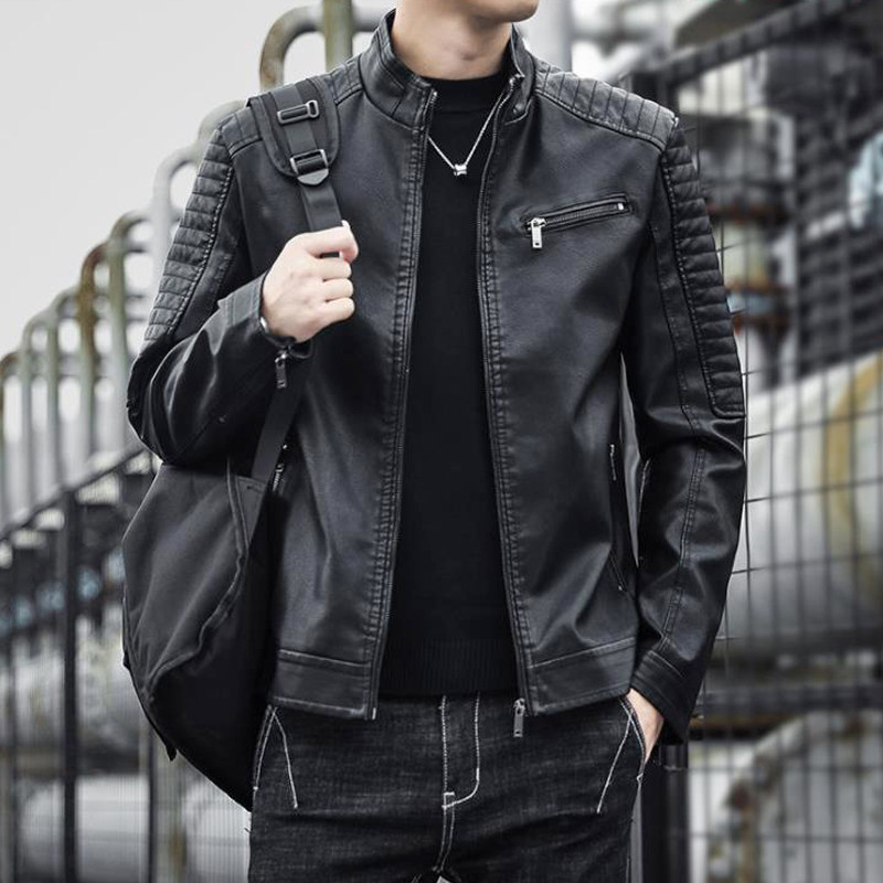 皮夹克2021年秋冬新款韩版修身男生机车帅气休闲皮衣