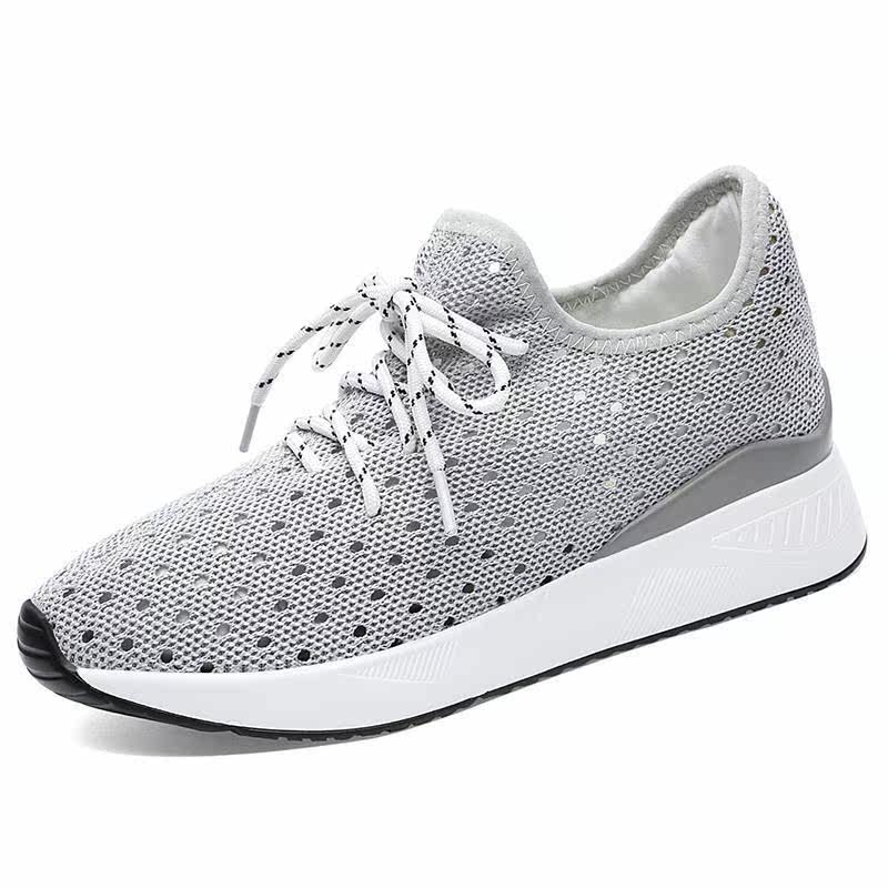 灰色鞋子远运动休息波鞋夏款韩版女装百搭土休闲潮2018新款内真高