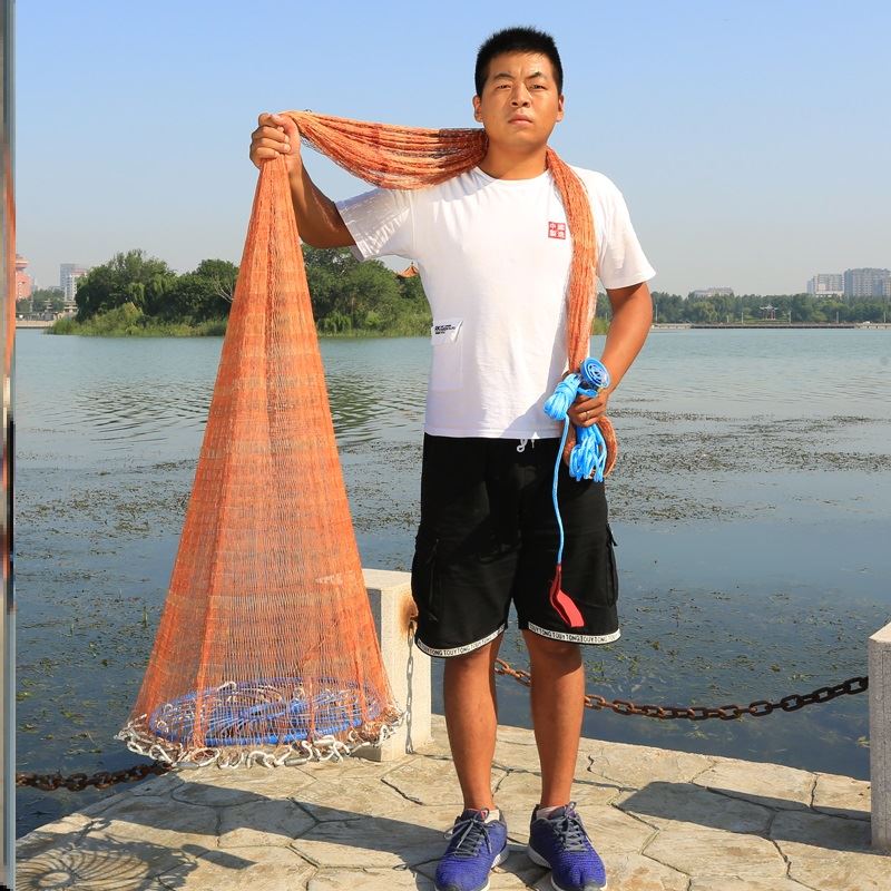 撒网大飞盘式圆盘撒手抛网渔网捕鱼易抛网鱼网鱼网