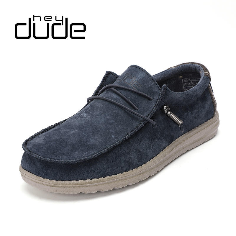 heydude20春夏新品休闲男鞋小山羊山羊皮柔软毛皮休闲皮鞋