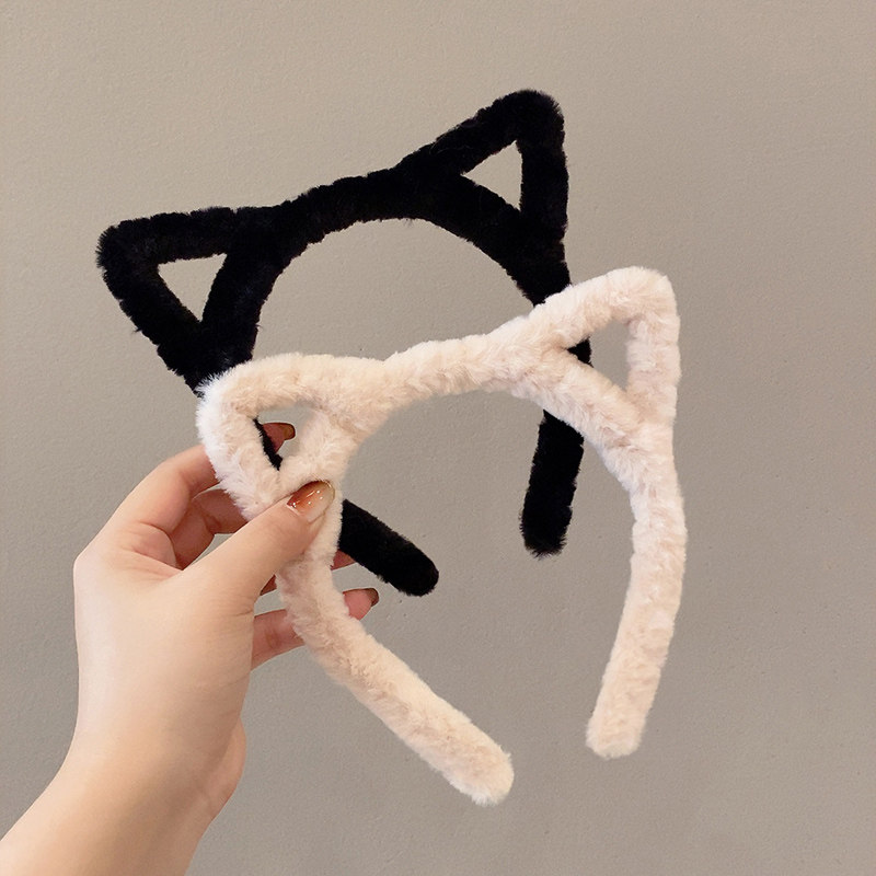 可爱可爱猫猫耳朵发箍女网红2021年新款秋冬毛绒猫咪发饰