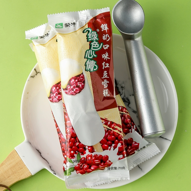 雪糕新品蒙牛绿色心情鲜奶口味绿豆冰棒炼乳红豆冰淇淋