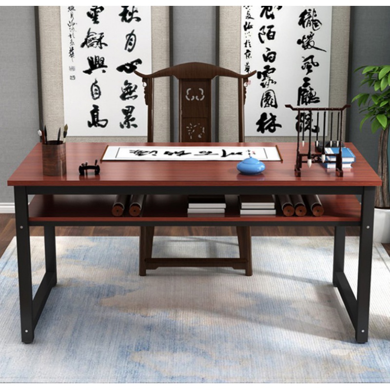 书案书法书画毛笔专用写字台双层简易书桌培训升降晾衣架