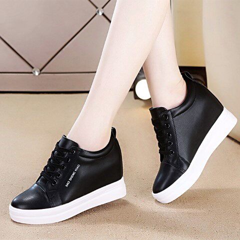 7cm内增高低帮韩版女款秋季春季显脚小的小白鞋百搭显瘦运动女鞋