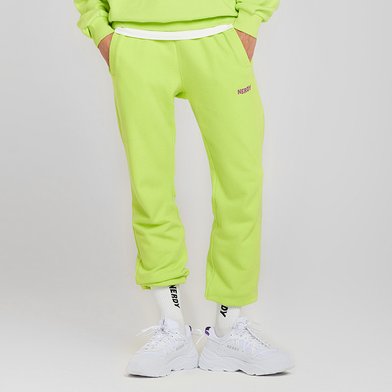 nerdy休闲裤春季潮牌ins宽松百搭牛油果绿明星休闲裤
