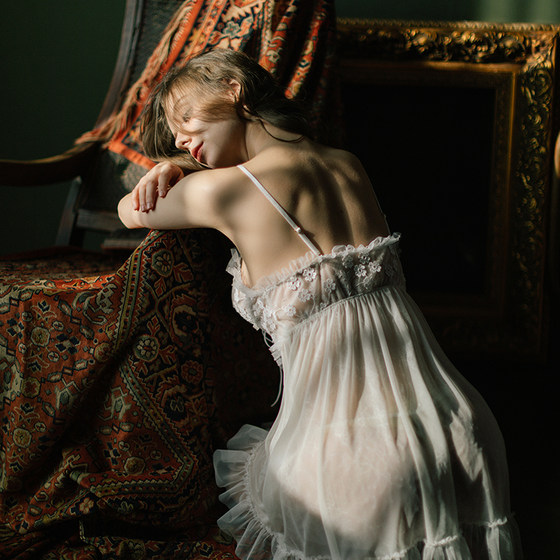 Suspender Private Room Nightdress Woman Tipsy Sexy Lace Lace Tether Light And Thin Transparent Beauty Back Fairy Tempting Pajamas Suspender Private Room Nightdress Woman Tipsy Sexy Lace Lace Tether Light And Thin Transparent Beauty Back Fairy Tempting Pajamas