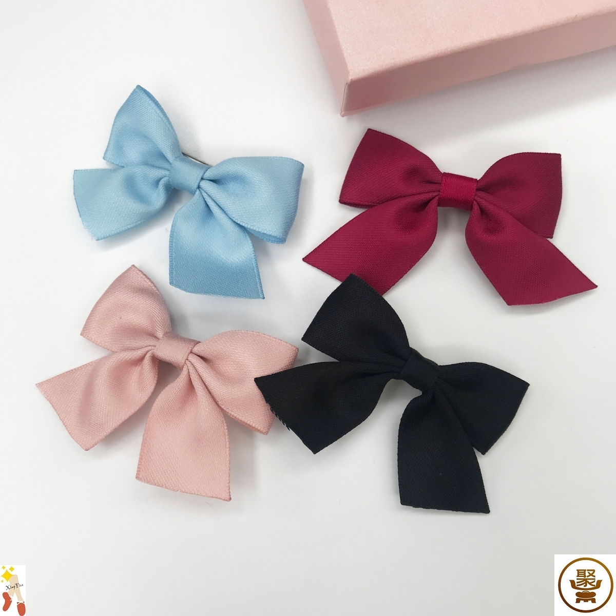 粉色蝴蝶结发夹日系洛丽塔发饰可爱双马马尾流行发饰