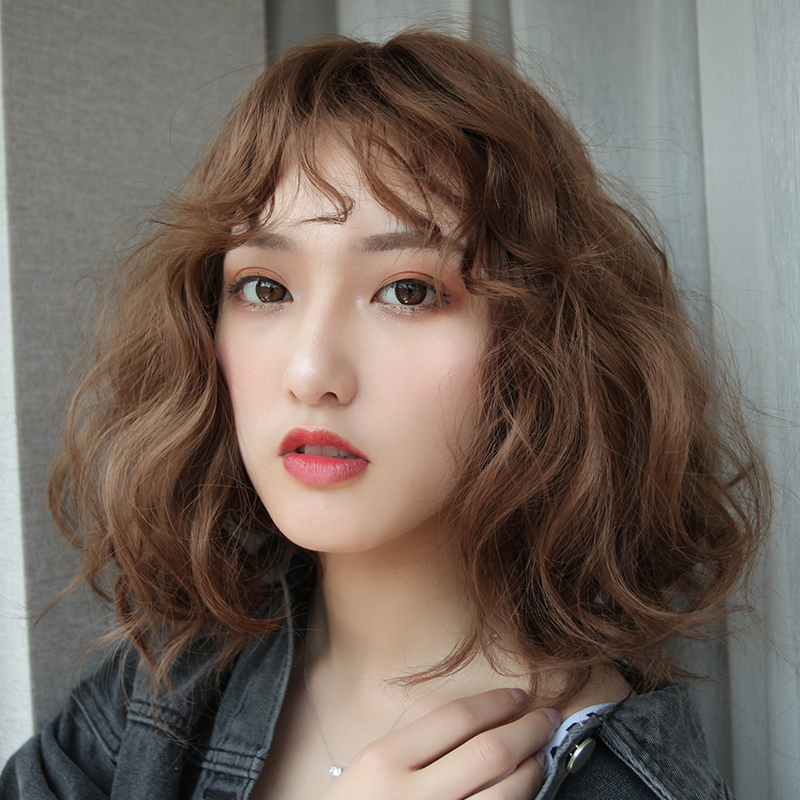 假发女短发短卷发玉米烫bobo韩国波波头可爱网红圆脸泡面卷发套头
