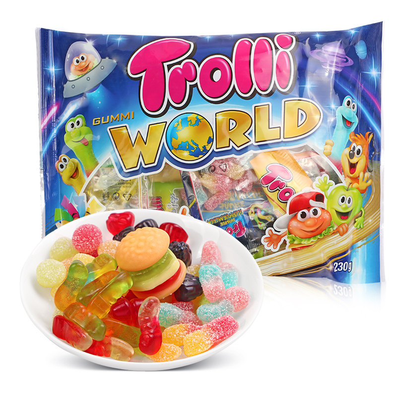 德国进口trolli口力世界什锦果汁软糖儿童糖果软糖