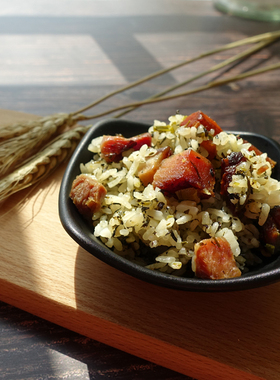 贵州社饭野菜蒿菜饭侗家农家糯米饭
