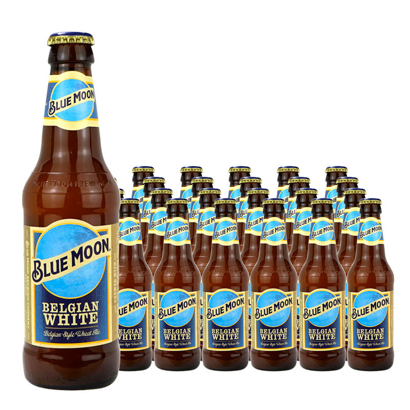 330ml白啤小麦原装瓶装啤酒进口蓝月博勒bluemoon啤酒