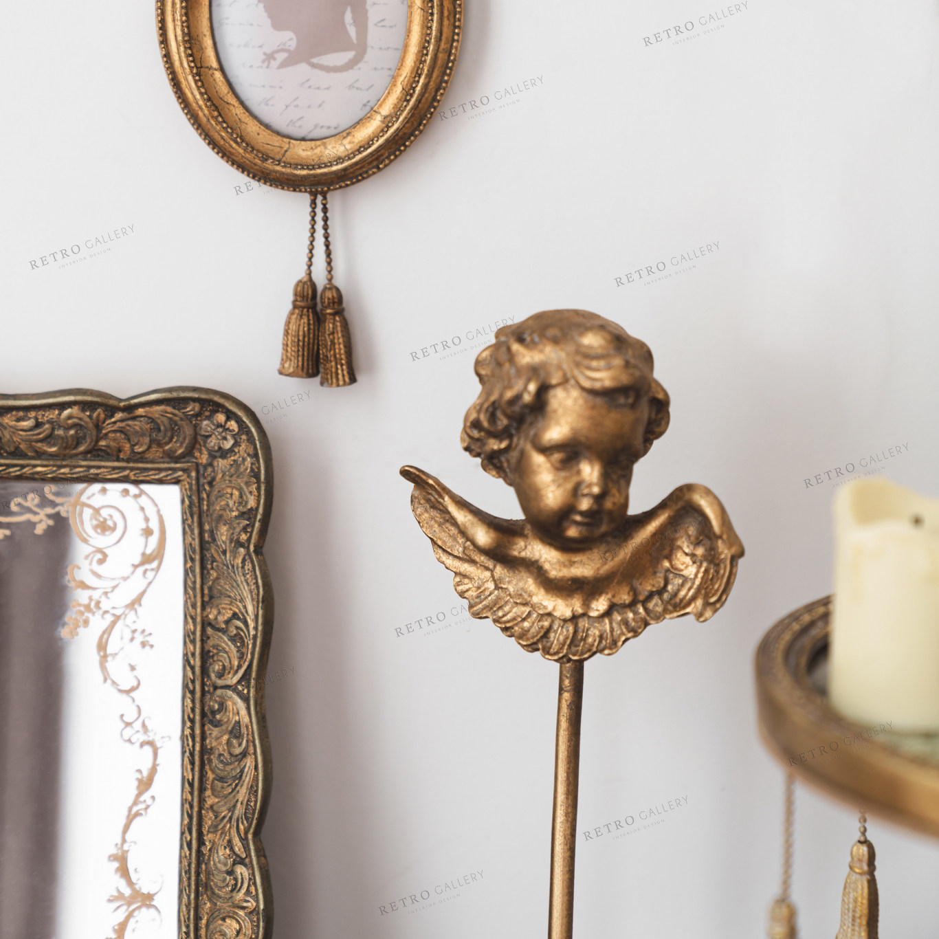 retro创意复古法式金色天使摆件轻奢文艺桌面摆件