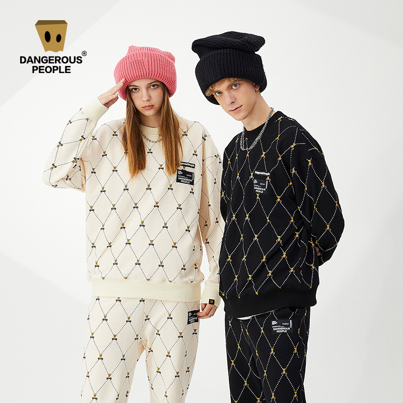 Dangerouspeople薛之谦dsp满印纸袋人卫衣时尚潮流情侣套头衫上衣