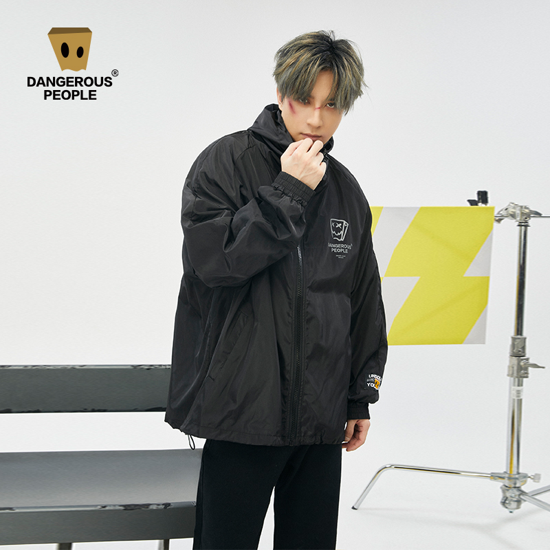 Dangerouspeople薛之谦dsp潮牌纸袋人连帽夹克男女百搭春拉链外套