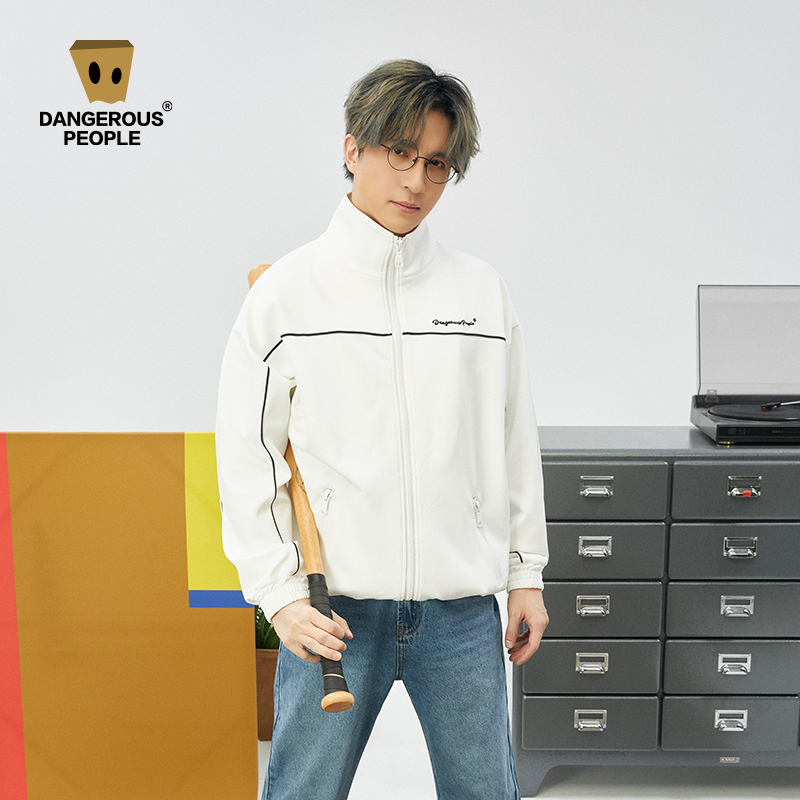 Dangerouspeople薛之谦dsp字母运动夹克学生宽松春秋简约外套男女
