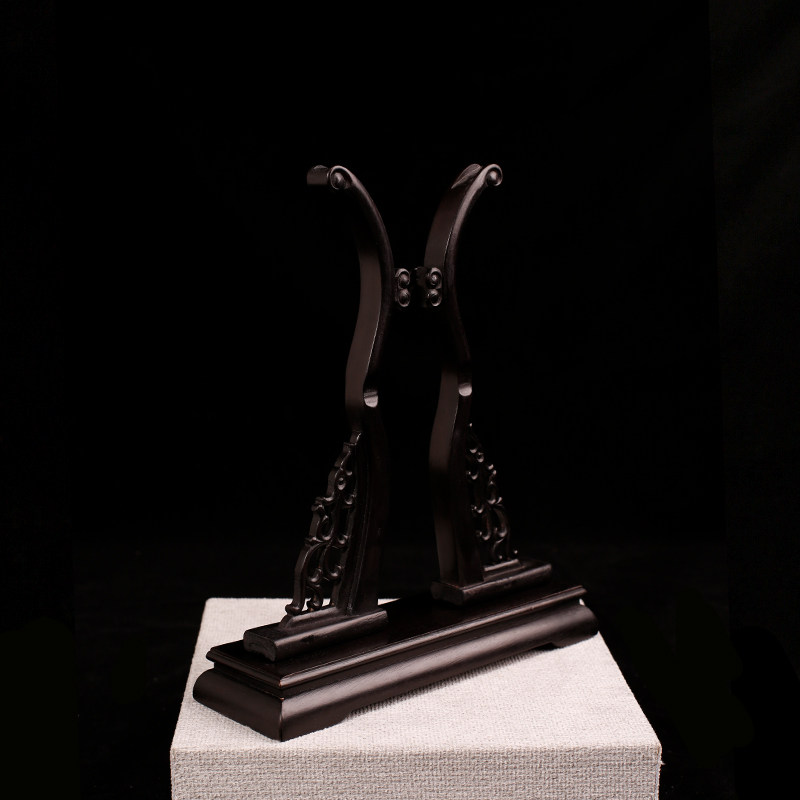 檀木小号团扇扇架扇专用配件可拆卸扇撑底座宫扇扇子