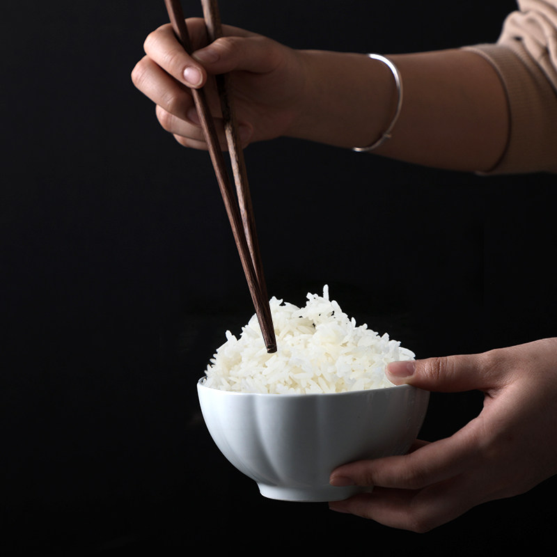 怀瑾 陶瓷米饭碗10只装小吃饭碗青瓷日式家用微波炉餐具碗碟套装