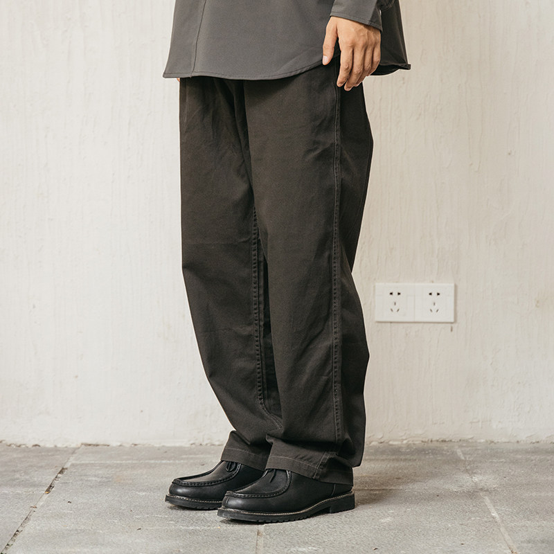 ramn22aw弯口插袋微阔直筒chino休闲长裤休闲裤