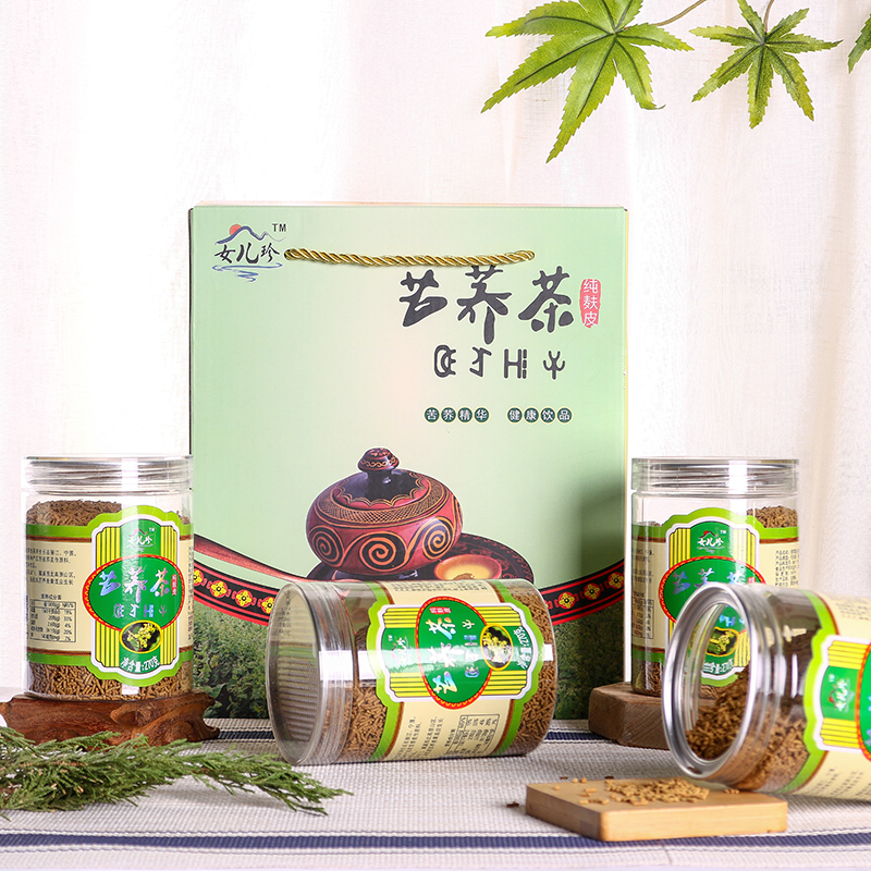 正品云南特产宁蒗县女儿珍苦荞茶荞麦茶麦香型礼盒1080g厂家直销