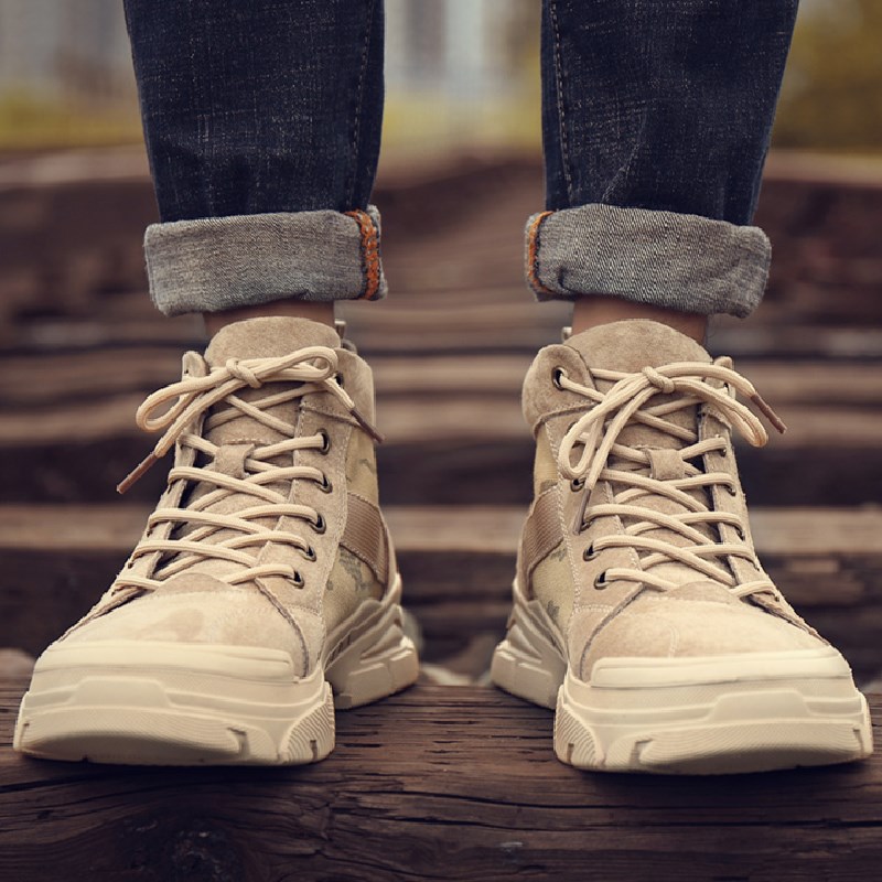 马丁靴男英伦风高帮切尔西靴复古工装鞋中帮沙漠潮秋冬季加绒靴子