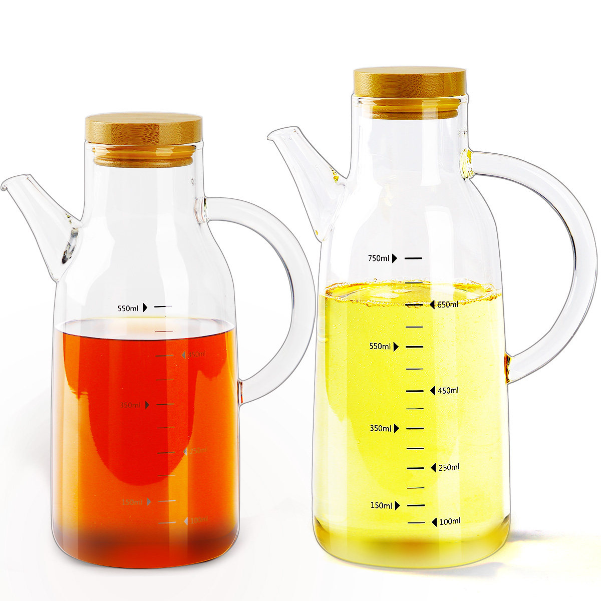 油瓶北欧加厚高硼硅玻璃油壶防漏刻度家用厨房油壶